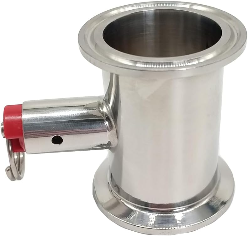 Geife 1.5" Tri Clamp Extension Tube with Pressure Relief Valve PRV for Dry Hopper (35 PSI Max) - Image 1